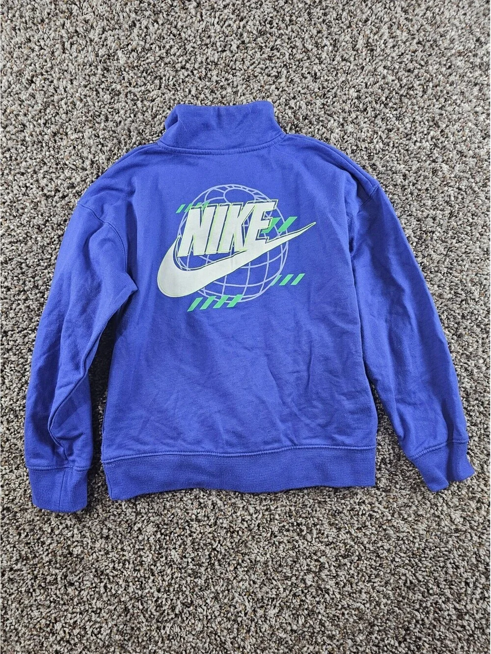 Nike Boys Sz S Digital Escape Half Zip Pullover in lapis blue Neon Green
